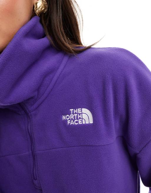 The North Face Glacier 1/2 zip oversized fleece in purple, 2 of 4