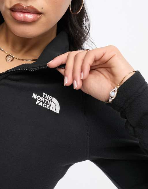 The North Face Glacier 1/4 zip fleece dress in black, 3 of 4