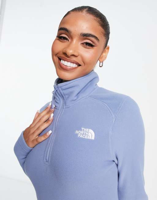 The North Face Glacier 1/4 zip fleece dress in blue