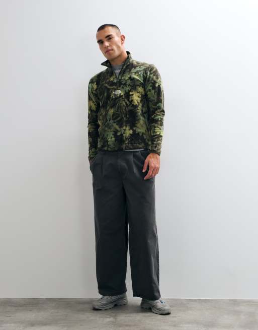 The North Face Glacier 1/4 zip fleece i grønt print, 4 af 5