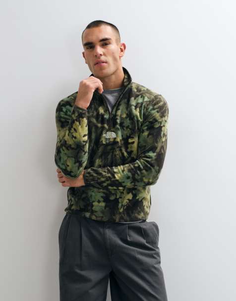 The North Face Glacier 1/4 zip fleece i grönt tryck - view 1