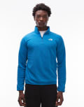 [The North Face] The North Face Glacier 1/4 zip logo fleece in blue L Dusk Blue