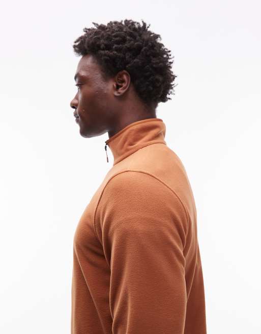 The North Face Glacier 1/4 zip logo fleece in dark orange, 5 of 5