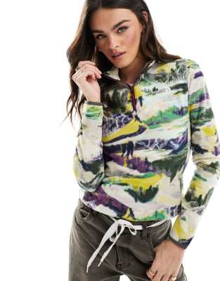 Skinnydip Purple Landscape Print Fleece Jacket