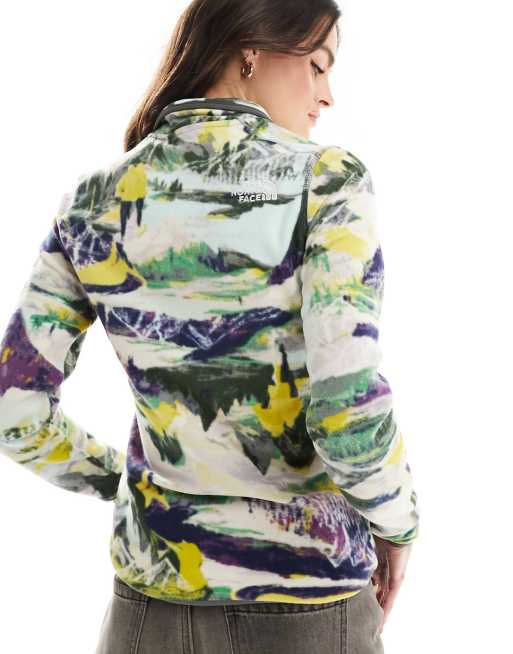 The North Face Glacier 1/4 zip logo fleece in landscape print, 4 of 4