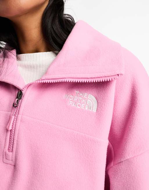 Pink north face fleece jacket new arrivals