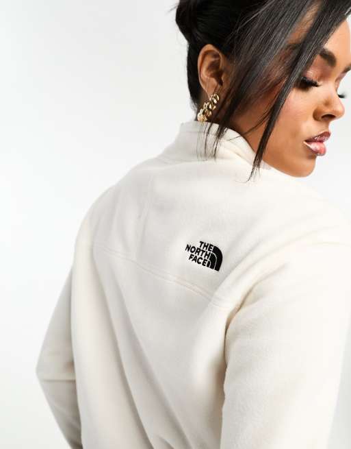 The North Face Glacier 100 1/2 zip boxy fit fleece in cream, 2 of 4