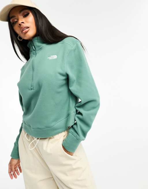 The North Face Glacier 100 1/4 zip fleece in cream