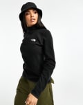 [The North Face] The North Face Glacier 100 1/4 zip fleece in black XS BLACK