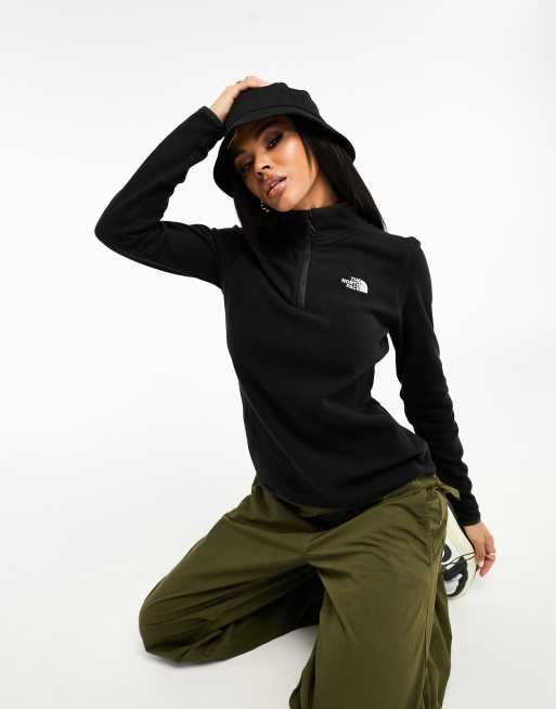 The North Face Womens 100 Glacier 1/4 Zip Fleece in Black