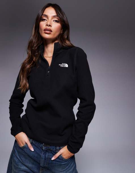 The North Face Glacier 100 1/4 zip fleece in black - view 1