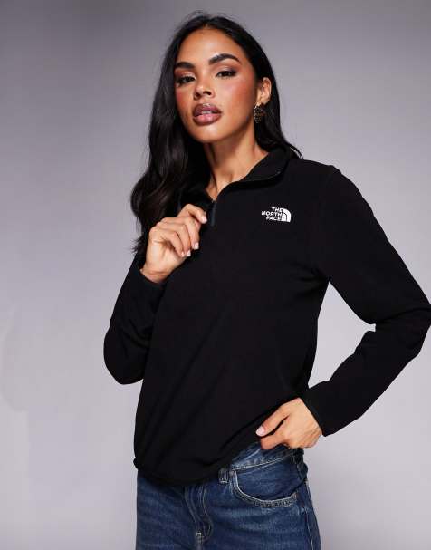 The North Face Glacier 100 1/4 zip fleece in black - view 1