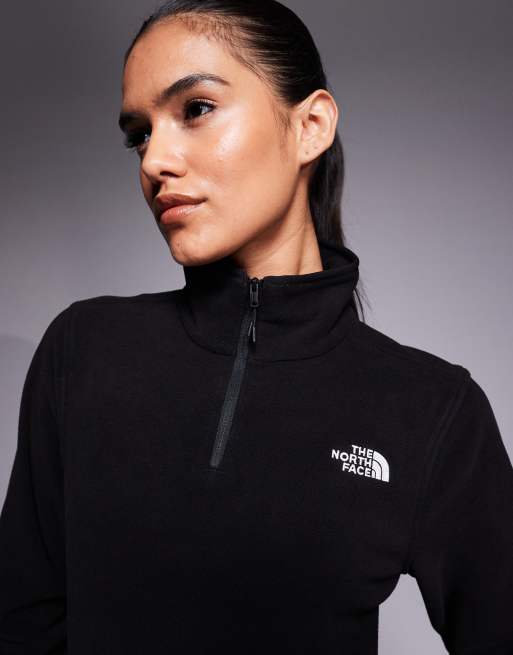 The North Face Glacier 100 1/4 zip fleece in black