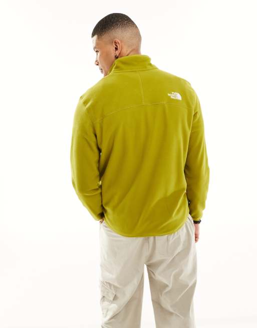 The North Face Glacier 100 1/4 zip fleece in khaki, 3 of 4