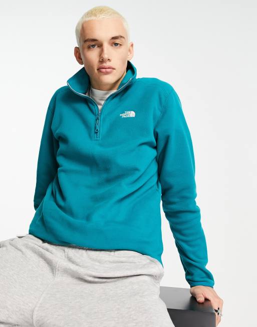 The North Face Glacier 100 1/4 zip fleece in teal