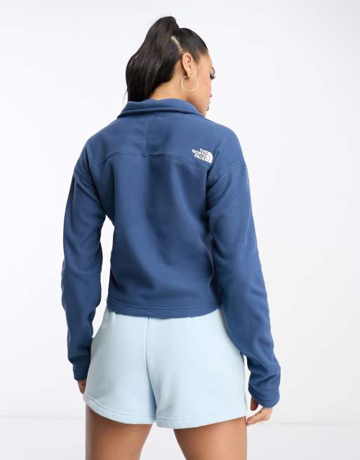 The North Face Glacier 100 cropped 1/4 zip fleece in navy, 2 of 4