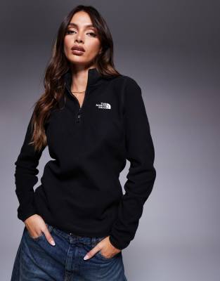 Thumbnail - The North Face - Glacier 100 - Fleece-Oberteil in Schwarz mit kurzem 1/4-Reißverschluss