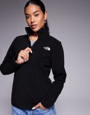 The North Face - Glacier 100 - Fleece-Oberteil in Schwarz mit kurzem 1/4-Reißverschluss
