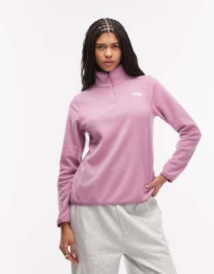 The North Face - Glacier 100 - Fleecepullover in Lila mit kurzem 1/4-Reißverschluss