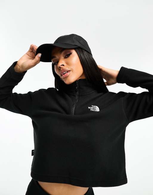 The North Face - Glacier 100 - Pile nero taglio corto con zip corta