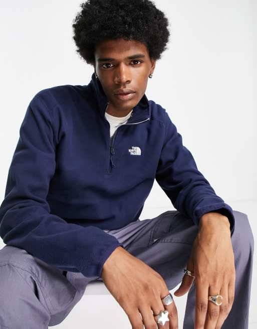 The North Face - Glacier 100 - Polaire ?� col zipp?� - Bleu marine | ASOS