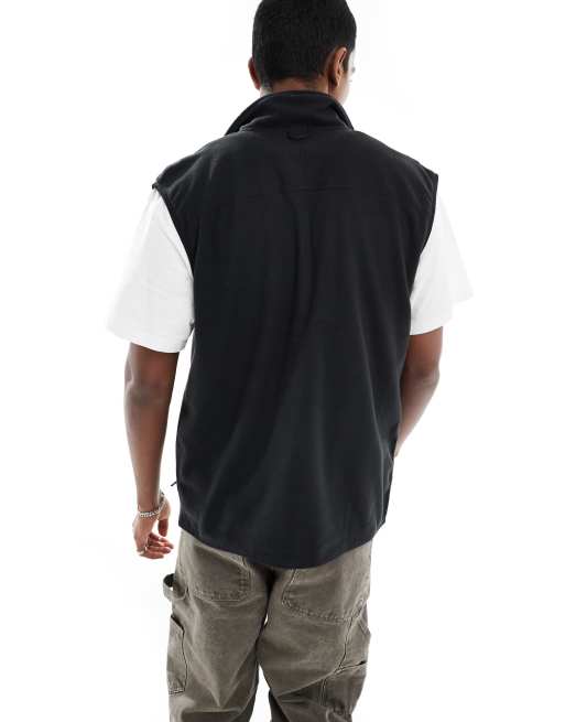 The North Face Glacier 100 zip up fleece vest in black ASOS