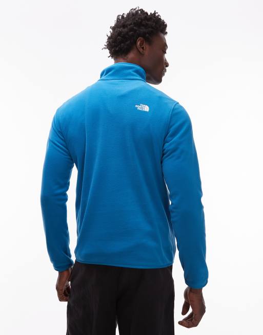 The North Face – Glacier – Blå fleece med 1/4-lång dragkedja och logga, 3 av 5