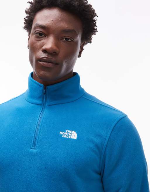 The North Face – Glacier – Blå fleece med 1/4-lång dragkedja och logga, 5 av 5