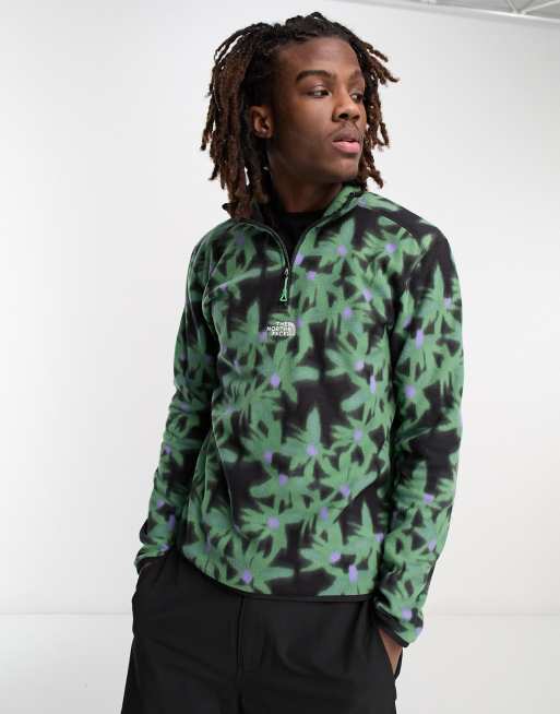 adidas Allover Print Flower Fleece Jacket - Black