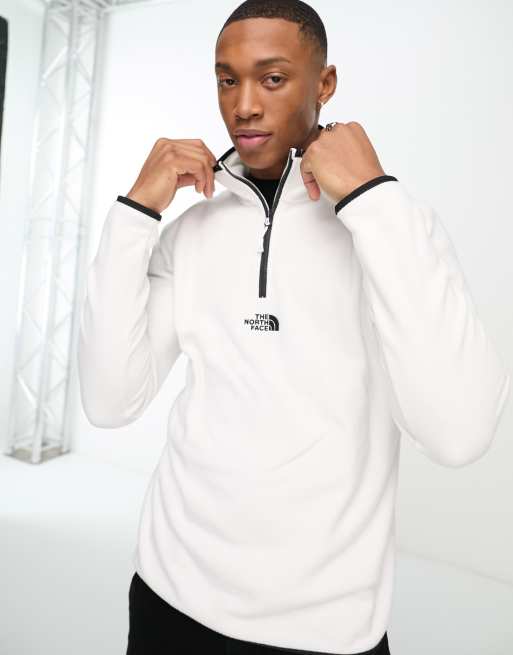 The North Face Glacier 1/4 zip wide neck fleece in black Exclusive at ASOS