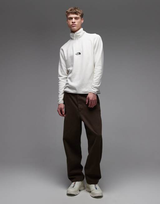 The North Face - Glacier - con logo ricamato e zip corta bianco sporco, 2 di 5