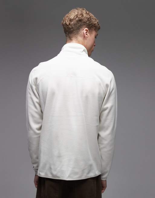 The North Face - Glacier - con logo ricamato e zip corta bianco sporco, 3 di 5