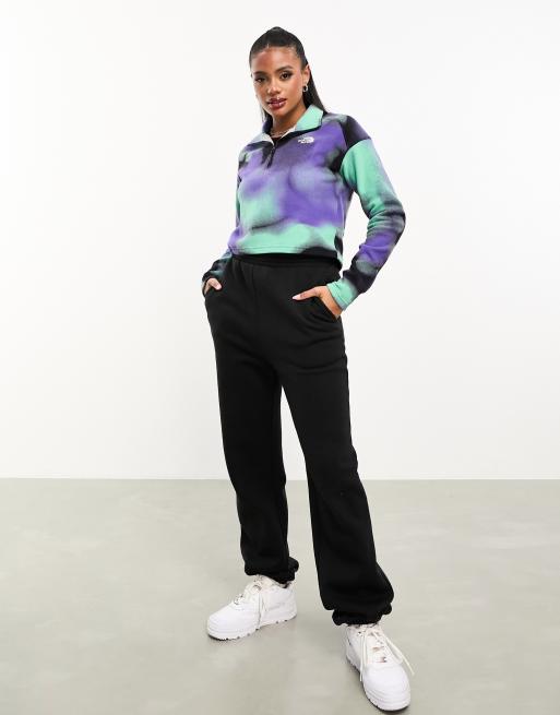 The North Face Cropped 1/4 Zip Sherpa Fleece In Blue Exclusive At ASOS for  Women