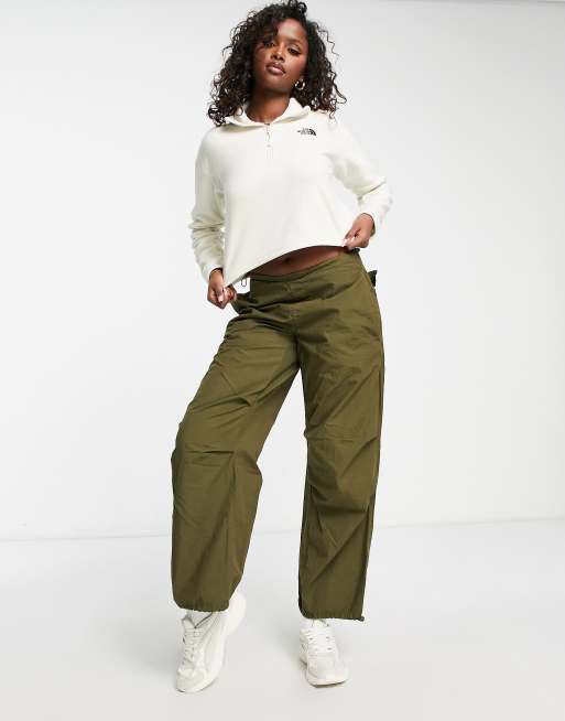 The North Face Glacier cropped 1/4 zip fleece in cream, 4 of 4