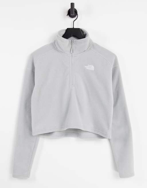 The North Face Glacier cropped 1/4 zip fleece in grey