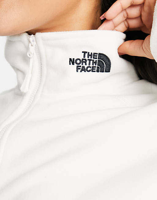 The North Face Cropped 1/4 Zip Sherpa Fleece In Blue Exclusive At ASOS