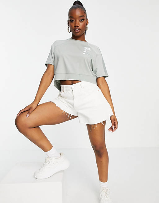 Women The North Face Glacier cropped t-shirt in grey 