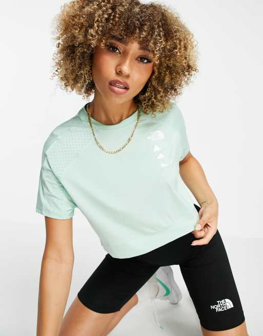 The North Face Glacier cropped t-shirt in mint green - GREEN