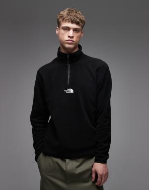 The North Face Glacier Embroidered Logo 1/4 zip in black