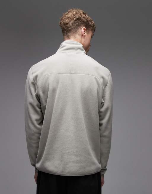 The North Face - Glacier - Felpa con logo ricamato e zip corta grigia, 3 di 5