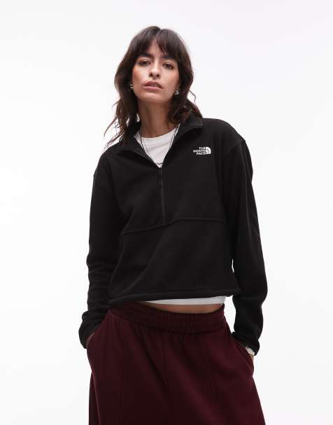 The North Face Glacier fleece 1/2 zip short jacket in black - view 1