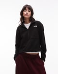 [The North Face] The North Face Glacier fleece 1/2 zip short jacket in black M Tnf black