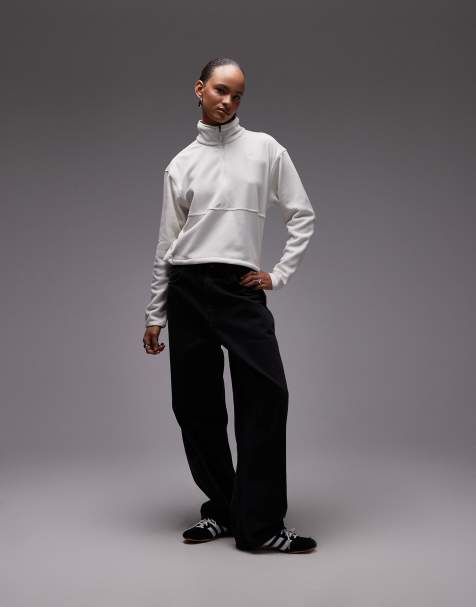 The North Face Glacier fleece 1/2 zip short jacket in off white - view 1