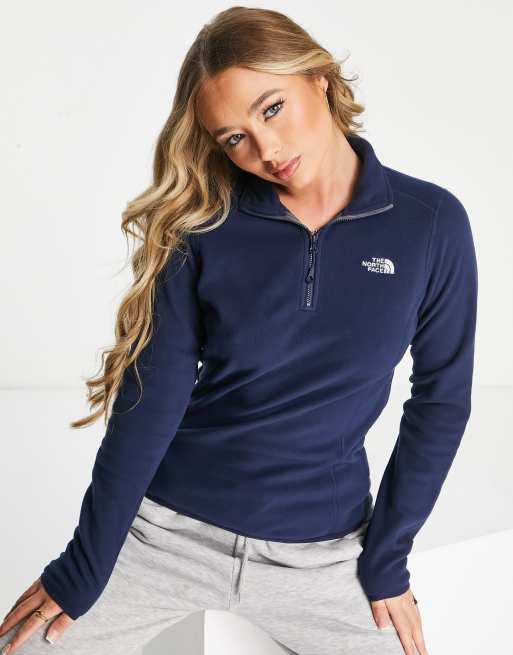 The North Face Glacier fleece 1/4 zip in navy