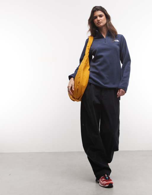 The North Face Glacier Fleece 1/4 zip jacket in navy, 2 of 4