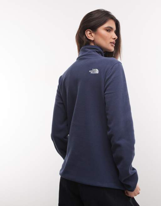The North Face Glacier Fleece 1/4 zip jacket in navy, 4 of 4