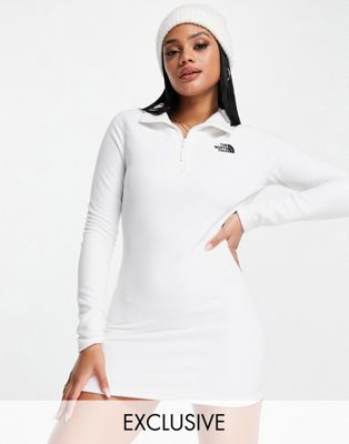 The North Face Glacier fleece dress in white Exclusive at ASOS
