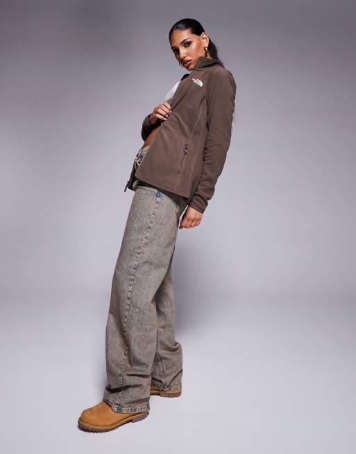 The North Face – Glacier – Fleece-Jacke in Braun mit Logo und Reißverschluss, 2 von 4