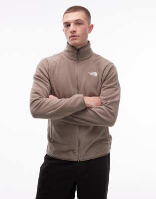 Glacier - Fleece-Jacke in Hellbraun mit Logo und Reißverschluss-Brown Brown S