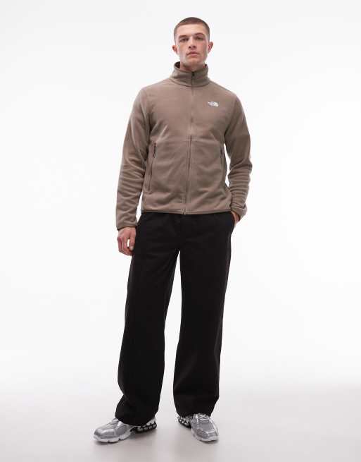 The North Face – Glacier – Fleece-Jacke in Hellbraun mit Logo und Reißverschluss, 2 von 5